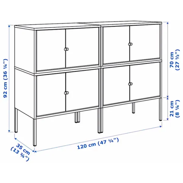 Комод Ikea Lixhult 92 x 120 x 35см / Металл / Серый  photo 7