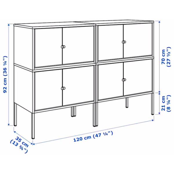 Комод Ikea Lixhult 92 x 120 x 35см / Металл / Серый  photo 7