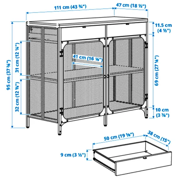 Комод Ikea Fjallbo 95 x 111 x 47см / Массив / Черный photo 4