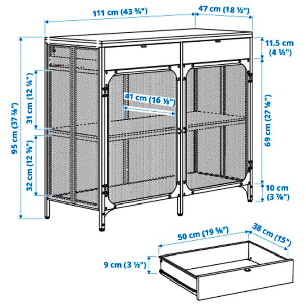 Комод Ikea Fjallbo 95 x 111 x 47см / Массив / Черный photo 4
