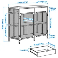 Комод Ikea Fjallbo 95 x 111 x 47см / Массив / Черный photo 4
