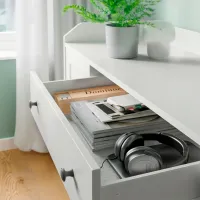 Comodă Ikea Hauga 84 x 140 x 46 / MDF / Alb photo 4