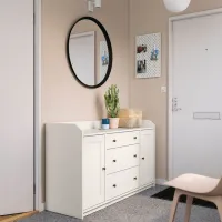 Comodă Ikea Hauga 84 x 140 x 46 / MDF / Alb photo 5