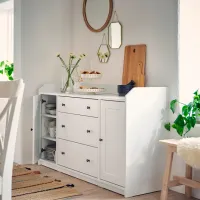Comodă Ikea Hauga 84 x 140 x 46 / MDF / Alb photo 7