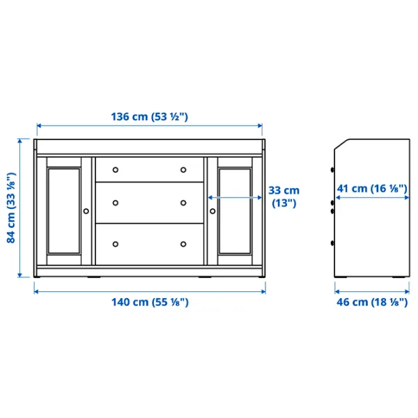 Комод Ikea Hauga 84 x 140 x 46см / МДФ / Белый photo 8 Комод Ikea Hauga 84 x 140 x 46см / МДФ / Белый photo 8