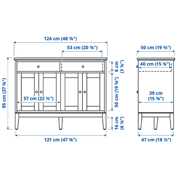 Comodă Ikea Idanas 95 x 124 x 50 / MDF / Maro-închis vopsit photo 6