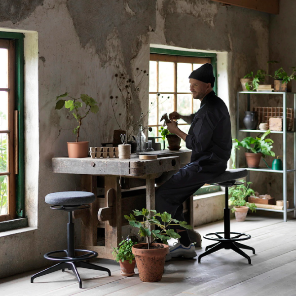 Taburetă Ikea Lidkullen/Gunnared Dark Gray photo 6