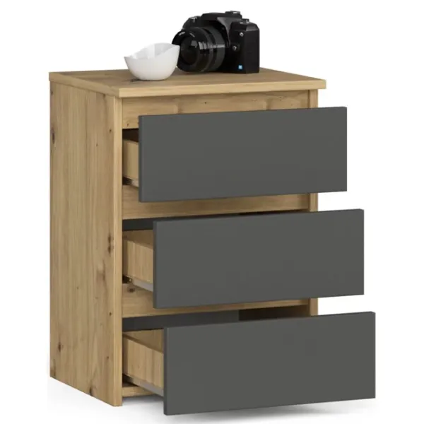 Noptiere Acord CL3 S40 3SZ 56.8 x 40 x 35 / PAL / Artisan Oak photo 2