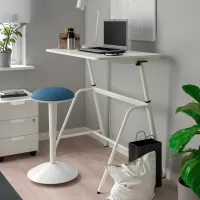 Scaun de bucătărie Ikea Nilserik Stofă/ Blue White photo 4