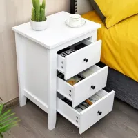 Тумбочки Costway HW61313WH 65 x 46 x 37см / ЛДСП / White photo 3