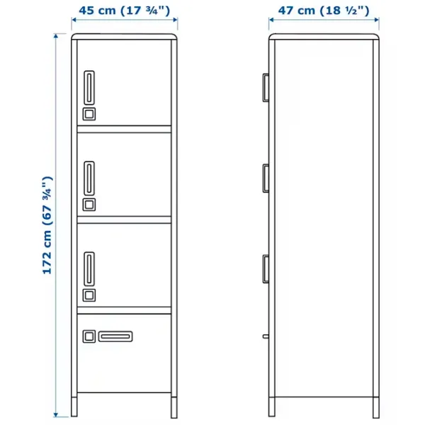 Шкаф пенал Ikea Idasen 172 x 47 x 45см / Металл / Темно -Ззеленый photo 6 Шкаф пенал Ikea Idasen 172 x 47 x 45см / Металл / Темно -Ззеленый photo 6