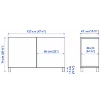 Комод Ikea Besta 74 x 120 x 42см / МДФ / Дуб Беленый photo 6