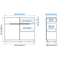 Comodă Ikea Klackenas 97 x 120 x 41.5 / MDF / Maro photo 2
