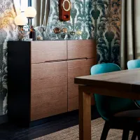Comodă Ikea Klackenas 97 x 120 x 41.5 / MDF / Maro photo 3