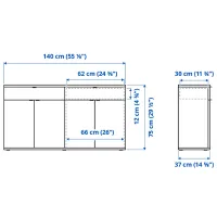 Комод Ikea Vihals 75 x 140 x 37см / МДФ / Белый photo 2