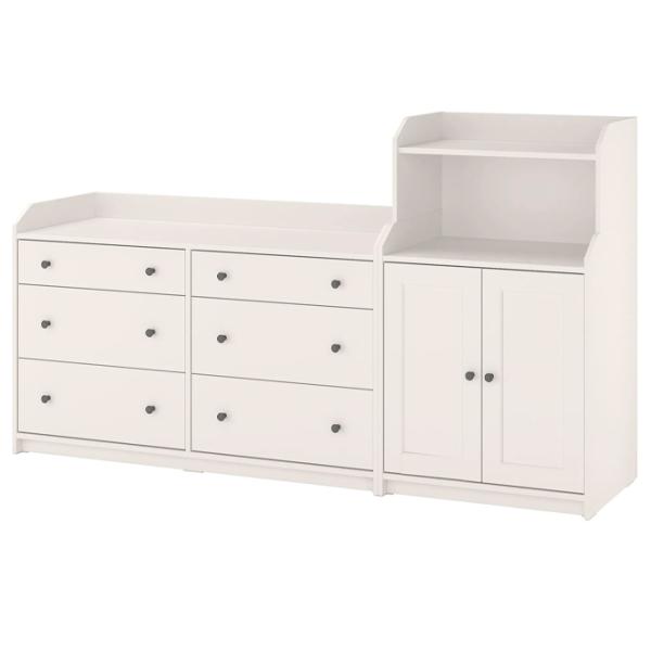 Comodă Ikea Hauga 116 x 208 x 46 / MDF / Alb photo 1
