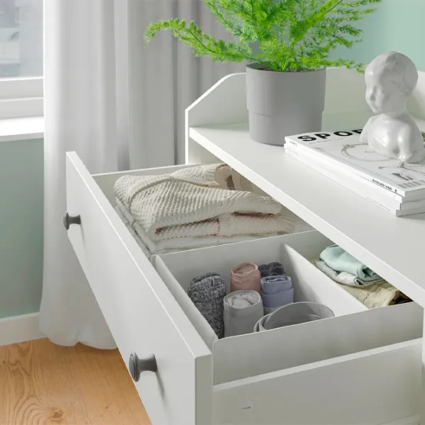 Comodă Ikea Hauga 116 x 208 x 46 / MDF / Alb photo 4