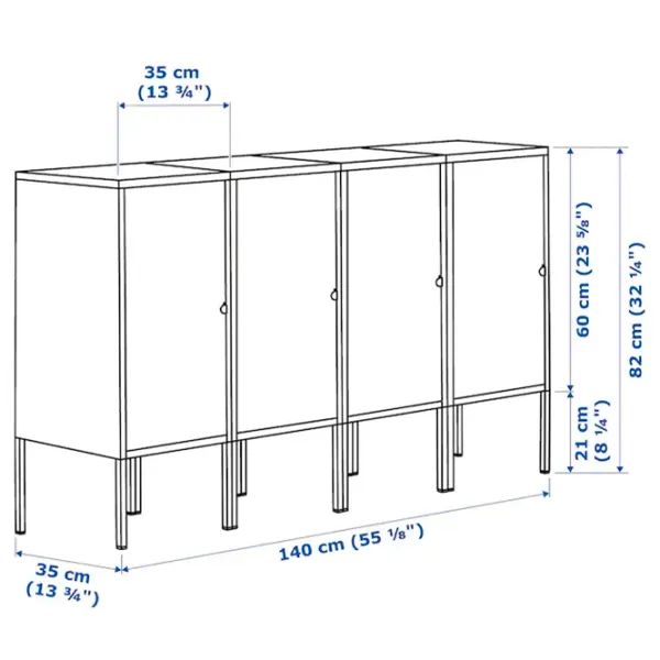 Комод Ikea Lixhult 82 x 140 x 35см / Металл / Антрацит photo 2