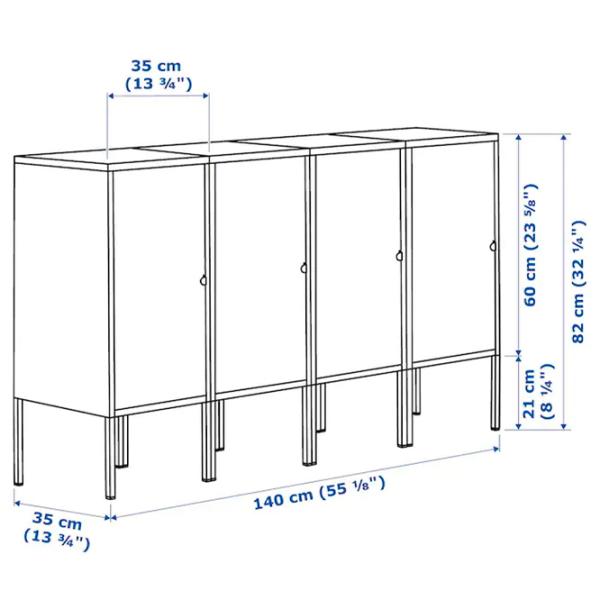 Комод Ikea Lixhult 82 x 140 x 35см / Металл / Антрацит photo 2