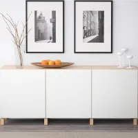 Comodă Ikea Besta 74 x 180 x 42 / MDF / Stejar Antichizat photo 2