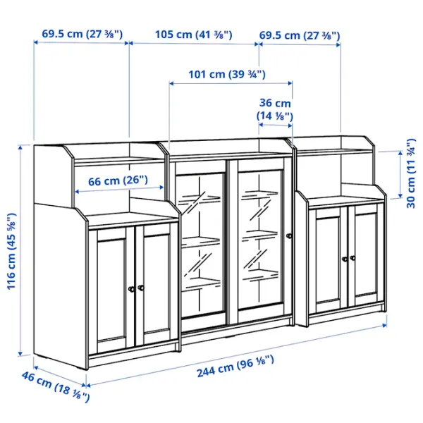 Комод Ikea Hauga 116 x 244 x 46см / МДФ / Белый photo 7
