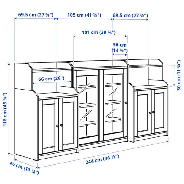 Комод Ikea Hauga 116 x 244 x 46см / МДФ / Белый photo 7