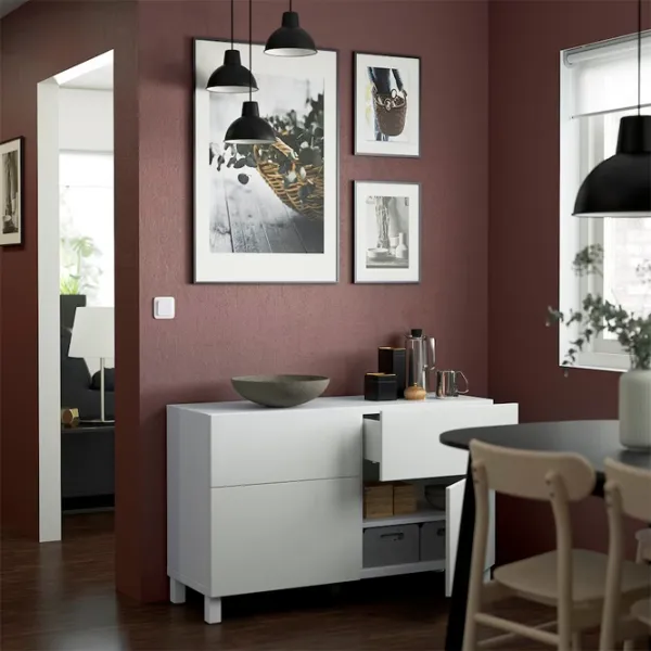 Comodă Ikea Besta 74 x 120 x 42 / MDF / Alb photo 2