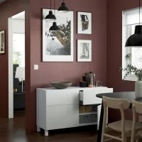Comodă Ikea Besta 74 x 120 x 42 / MDF / Alb photo 2