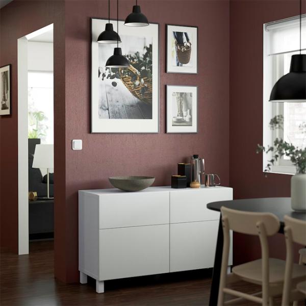 Comodă Ikea Besta 74 x 120 x 42 / MDF / Alb photo 3