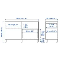 Comodă Ikea Besta 74 x 120 x 42 / MDF / Alb photo 7
