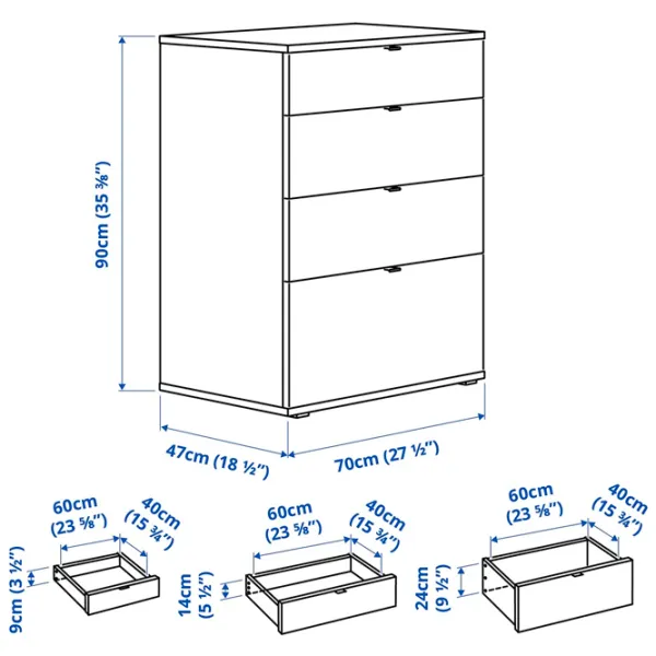 Комод Ikea Vihals 90 x 165 x 47см / МДФ / Белый photo 5