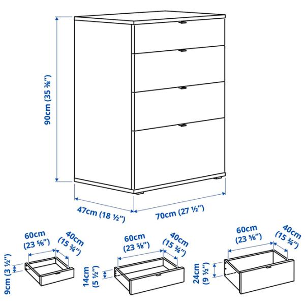 Комод Ikea Vihals 90 x 165 x 47см / МДФ / Белый photo 5