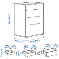 Комод Ikea Vihals 90 x 165 x 47см / МДФ / Белый photo 5