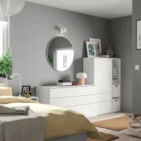 Comodă Ikea Vihals 140 x 245 x 47 / MDF / Alb photo 4