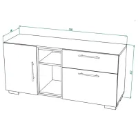 Comodă ML-Mobila York №4 62.2 x 130 x 40 / MDF / Alb photo 2