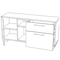 Comodă ML-Mobila York №4 62.2 x 130 x 40 / MDF / Alb photo 3