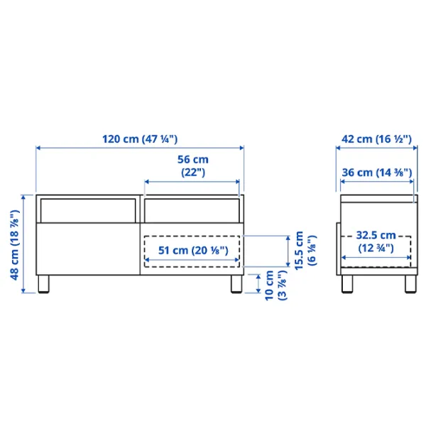Comodă TV Ikea Besta 48 x 120 x 42 / PAL photo 2 Comodă TV Ikea Besta 48 x 120 x 42 / PAL photo 2