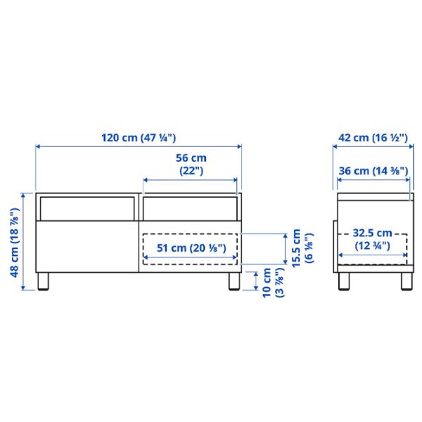 Comodă TV Ikea Besta 48 x 120 x 42 / PAL photo 2 Comodă TV Ikea Besta 48 x 120 x 42 / PAL photo 2