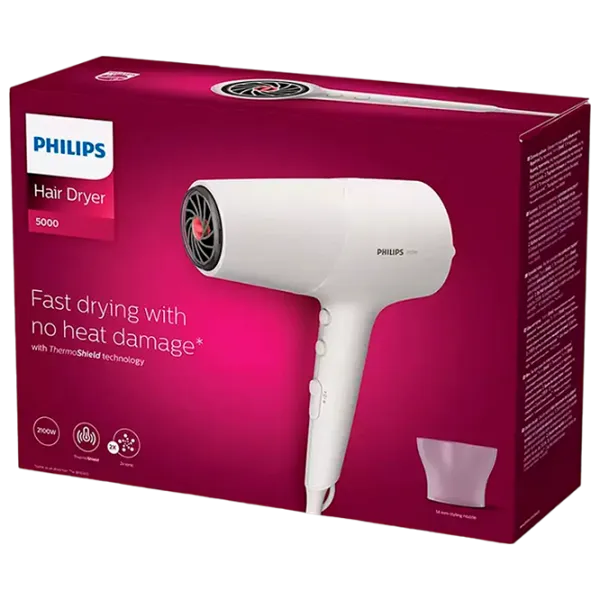Uscător de păr Philips BHD501/00 2100 W / White photo 4