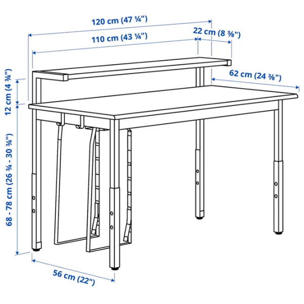 Masă de birou Ikea Utvisning PAL/ Black photo 6