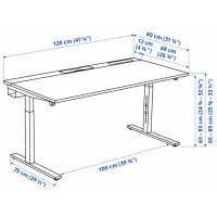 Masă de birou Ikea Mittzon Bambus/ White photo 7