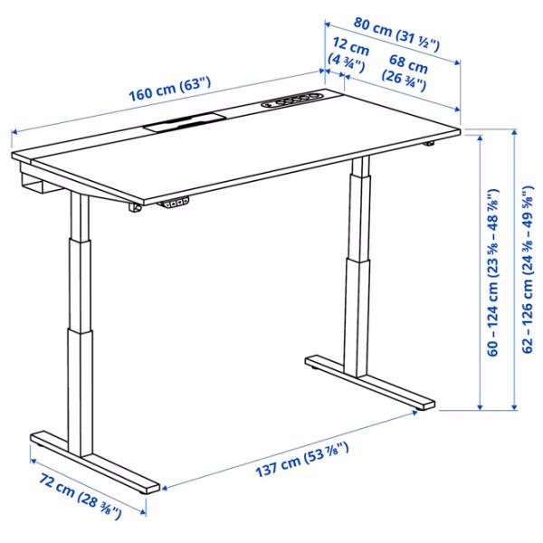 Masă de birou Ikea Mittzon PAL/ White photo 6