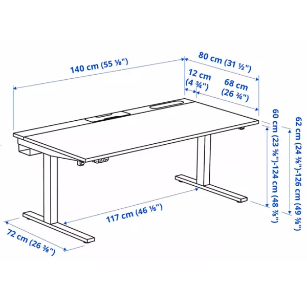 Офисный стол Ikea Mittzon ДСП/ Коричневый photo 7