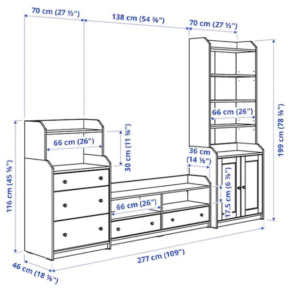 Comodă TV Ikea Hauga 199 x 277 x 46 / PAL photo 2