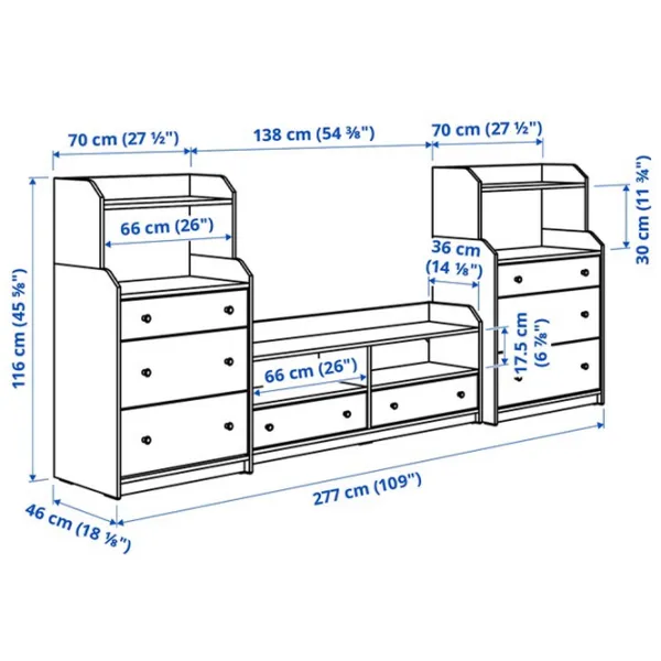 Comodă TV Ikea Hauga 166 x 277 x 46 / PAL photo 2
