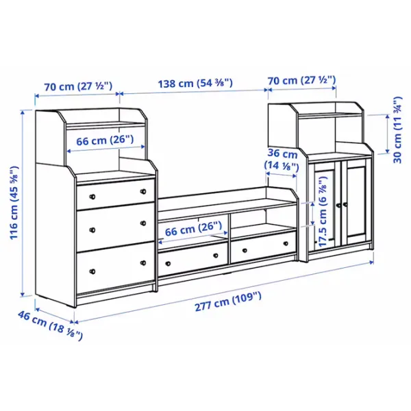 Comodă TV Ikea Hauga 166 x 277 x 46 / PAL photo 3