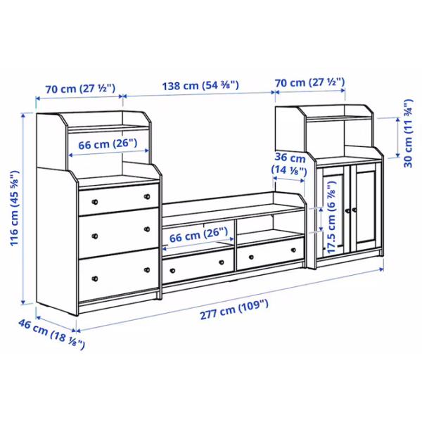 Comodă TV Ikea Hauga 166 x 277 x 46 / PAL photo 3