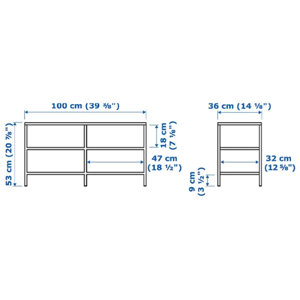 Тумба под телевизор Ikea Vittsjo 53 x 100 x 36см / Металл photo 2