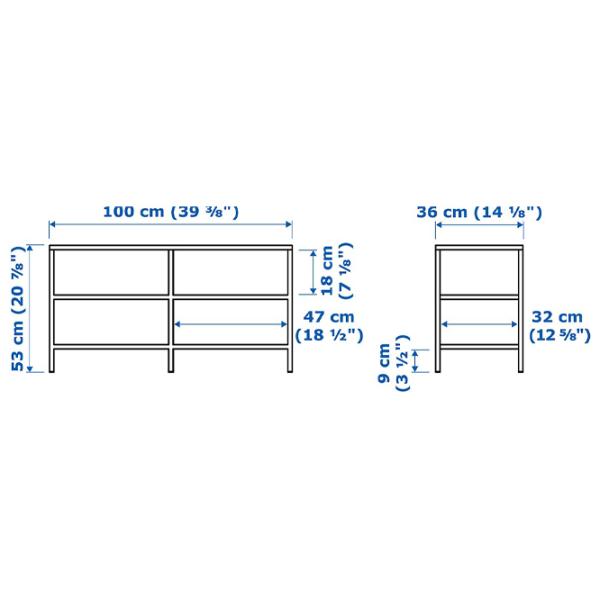 Тумба под телевизор Ikea Vittsjo 53 x 100 x 36см / Металл photo 2