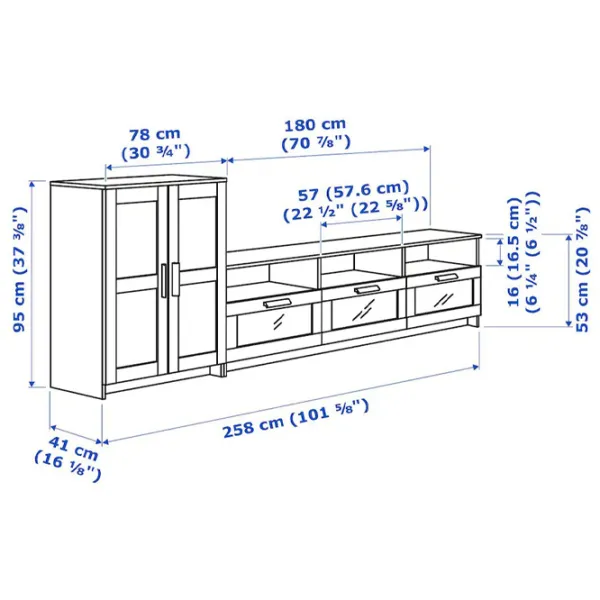 Comodă TV Ikea Brimnes 95 x 258 x 41 / PAL photo 3 Comodă TV Ikea Brimnes 95 x 258 x 41 / PAL photo 3